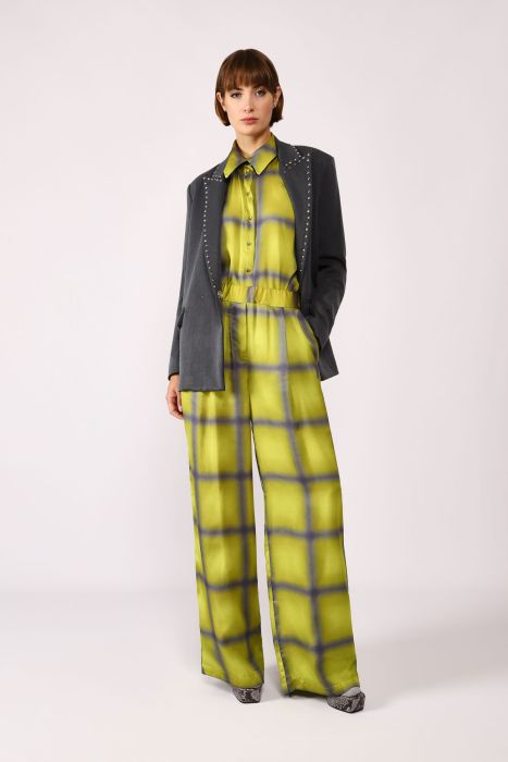 Lime checked pants
