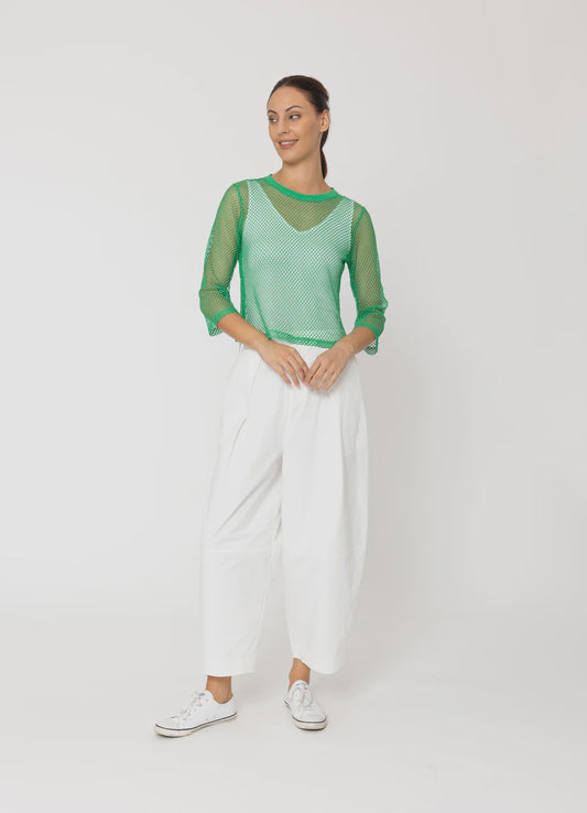 Arrow mesh top, 3/4 sleeve