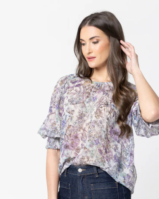 Magnificent top, blue lurex