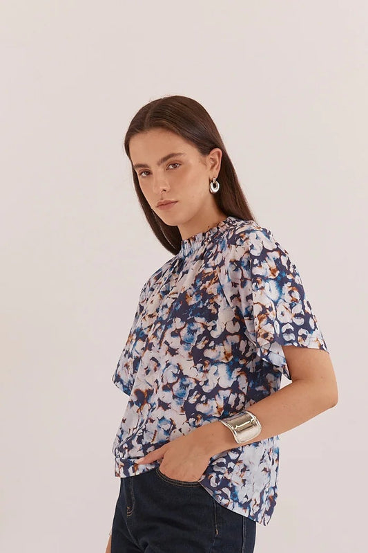Anika frill neck blouse