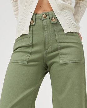 Carrie, oil green jeans