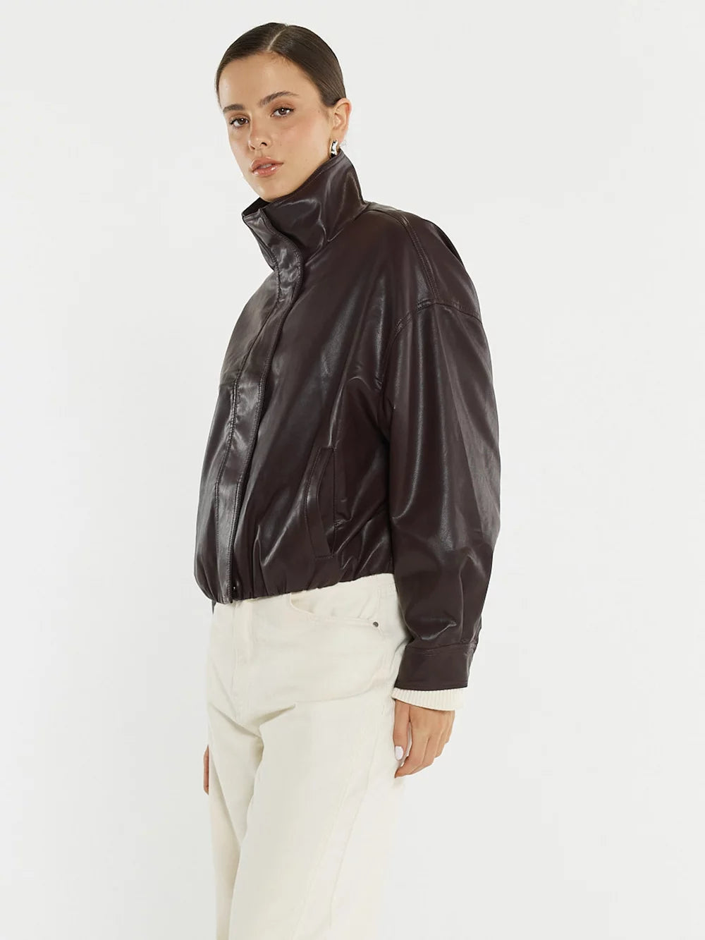 Jude leather look bomber