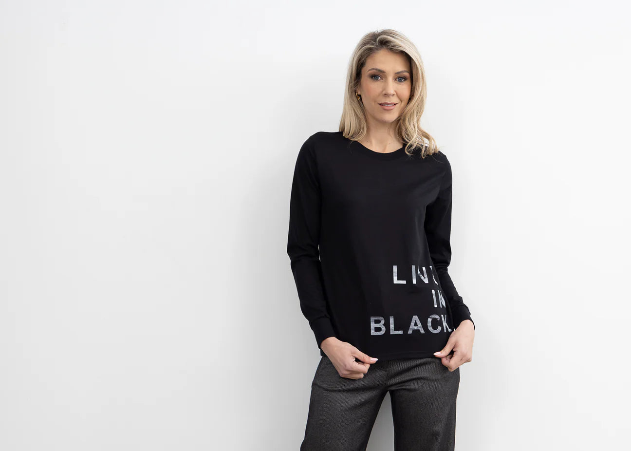 Live in Black Tee LS