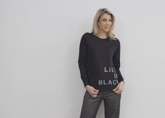 Live in Black Tee LS