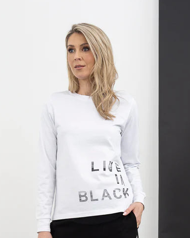 Live in Black Tee LS