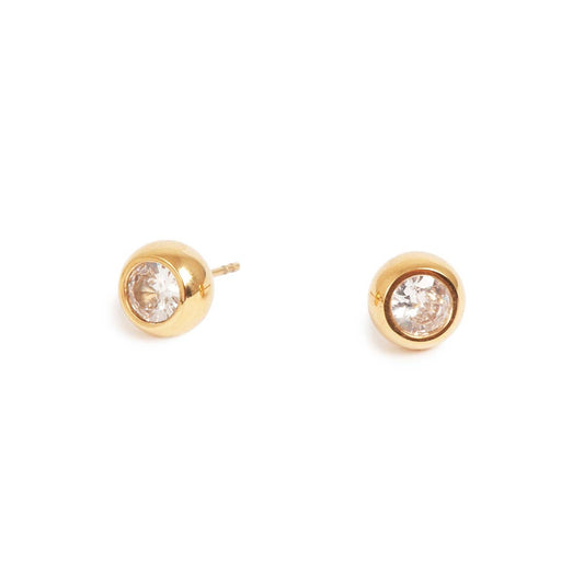 Earring, pure steel, round stud