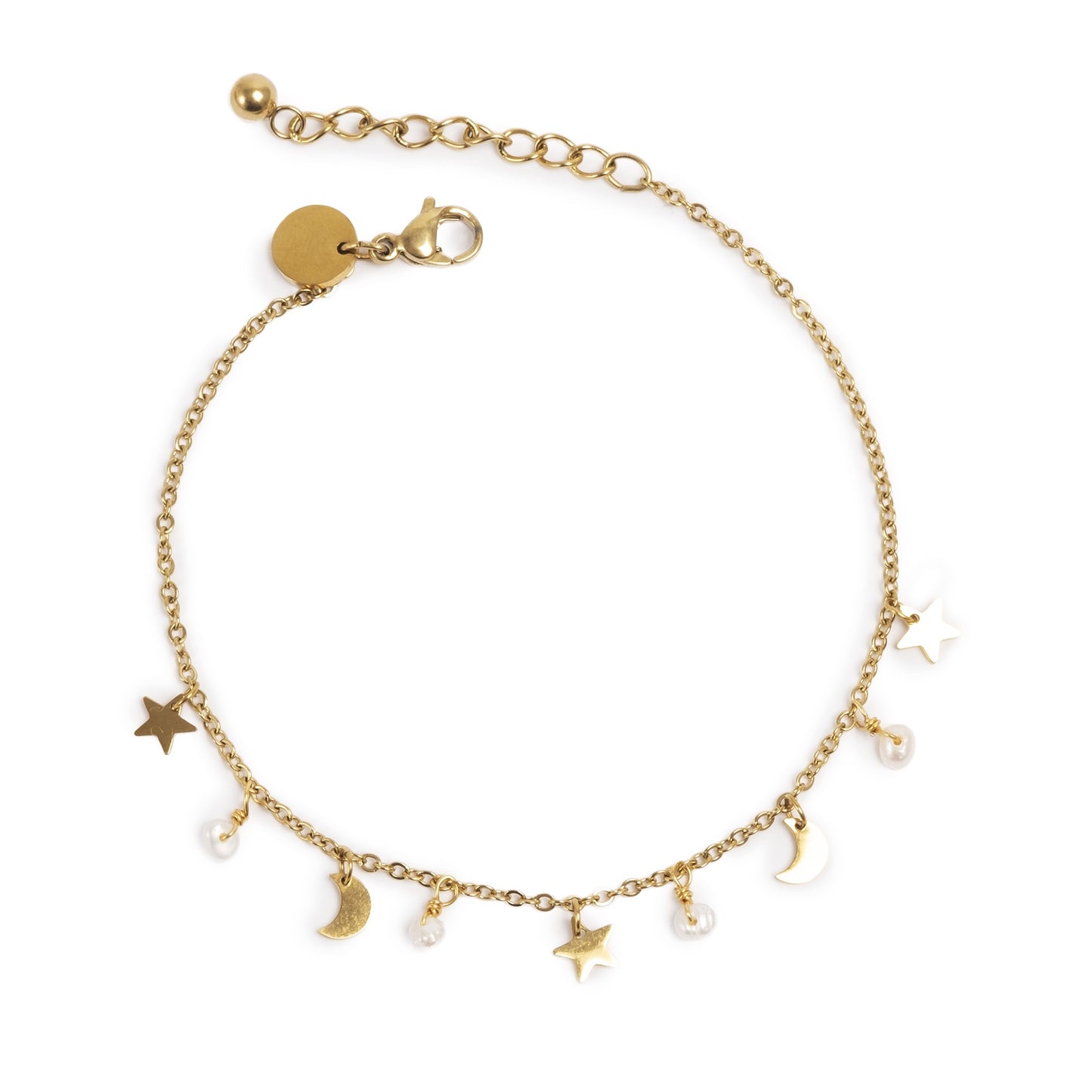 Bracelet, pure steel, with stars