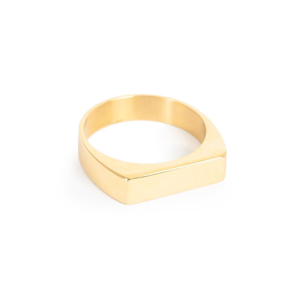 Ring, pure steel, rectangle