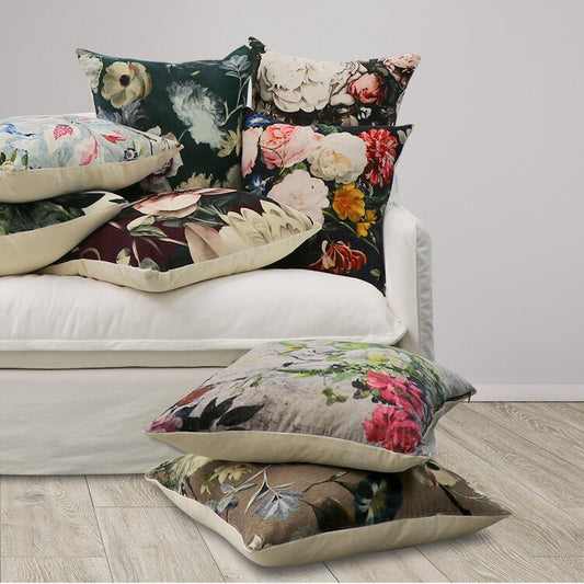 Sari Printed Cushion - Midnight Floral